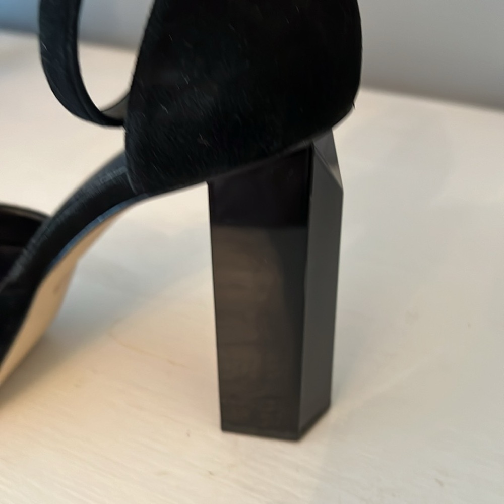 Michael Michael Kors Black Suede Ankle Strap Platforms Architectural Heels 7 - Picture 4 of 11